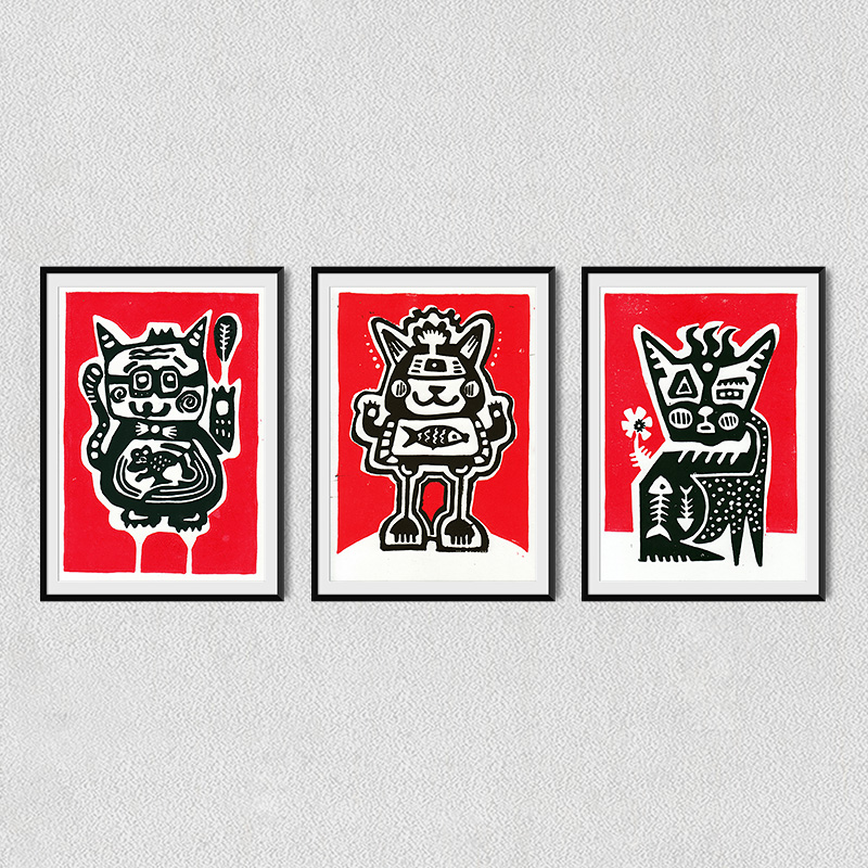 cats linoprint preview